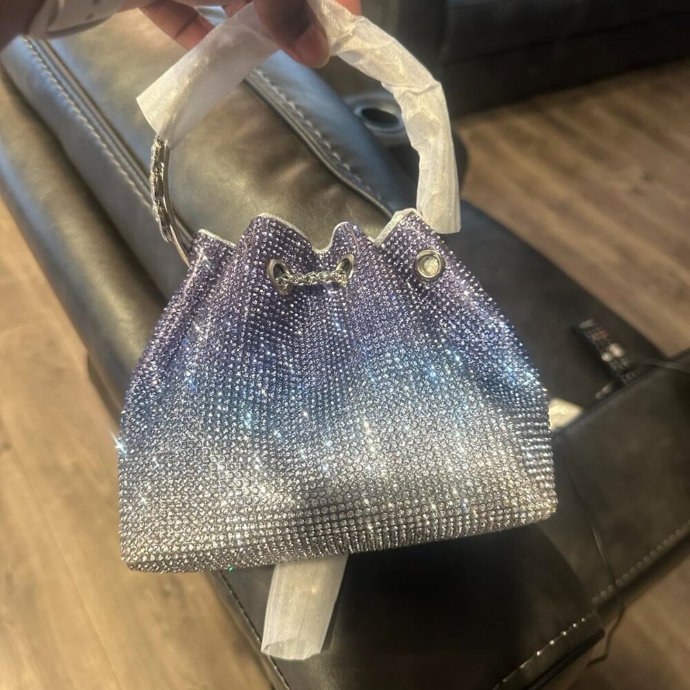 Neiman Marcus Rhinestone Evening Bag Bling Purse Sparkly Diamond Silver …